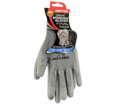 Dekton Snug Fit Grey Working Gloves Pu Coated