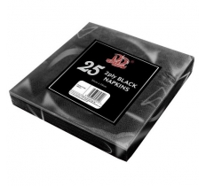 Black 33cm x 33cm Paper Napkins 25 Pack