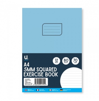 A4 Squared Exercise Book, 5mm Squares