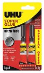 UHU Super Glue 3g Twin Pack Carded