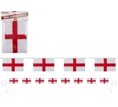 ST GEORGE ENGLAND 12' RAYON BUNTING WITH 8PC FLAGS