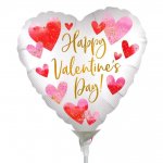 9" Satin Watercolor Happy Valentines Day Balloon