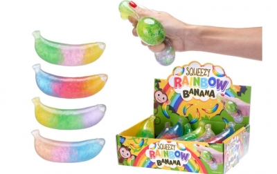 12CM SQUEEZY RAINBOW BANANA