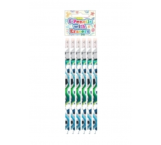 FOOTBALL FULL SIZE PENCIL WITH ERASER 6 PACK