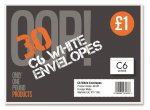 30 C6 White Envelopes