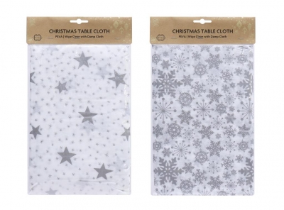 Table Cloth Silver Rectangle ( Assorted Designs )