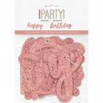 Birthday Rose Gold Glitz Script "Happy Birthday" Foil Banner