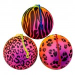 Animal Neon Print 10" ( 25cm ) Ball With Keychain / Keyring