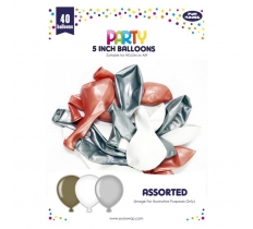 40 PACK 5 INCH SILVER / GOLD BALLOONS