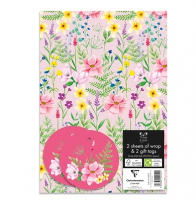 Floral 2 Gift Sheets and 2 Gift Tags