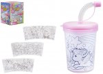 Colour Your Own Drinking Cup With Straw ( Assorted Designs )