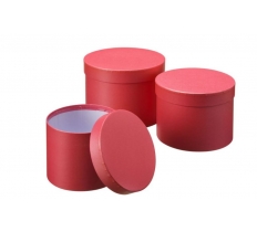 Symphony Hat Boxes Set Of 3 Red Lined