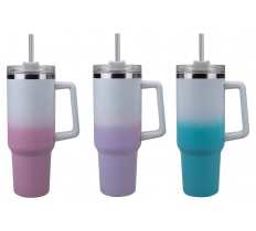 Double Wall Ombre Drinking Cup with Straw 40oz ( Assorted )