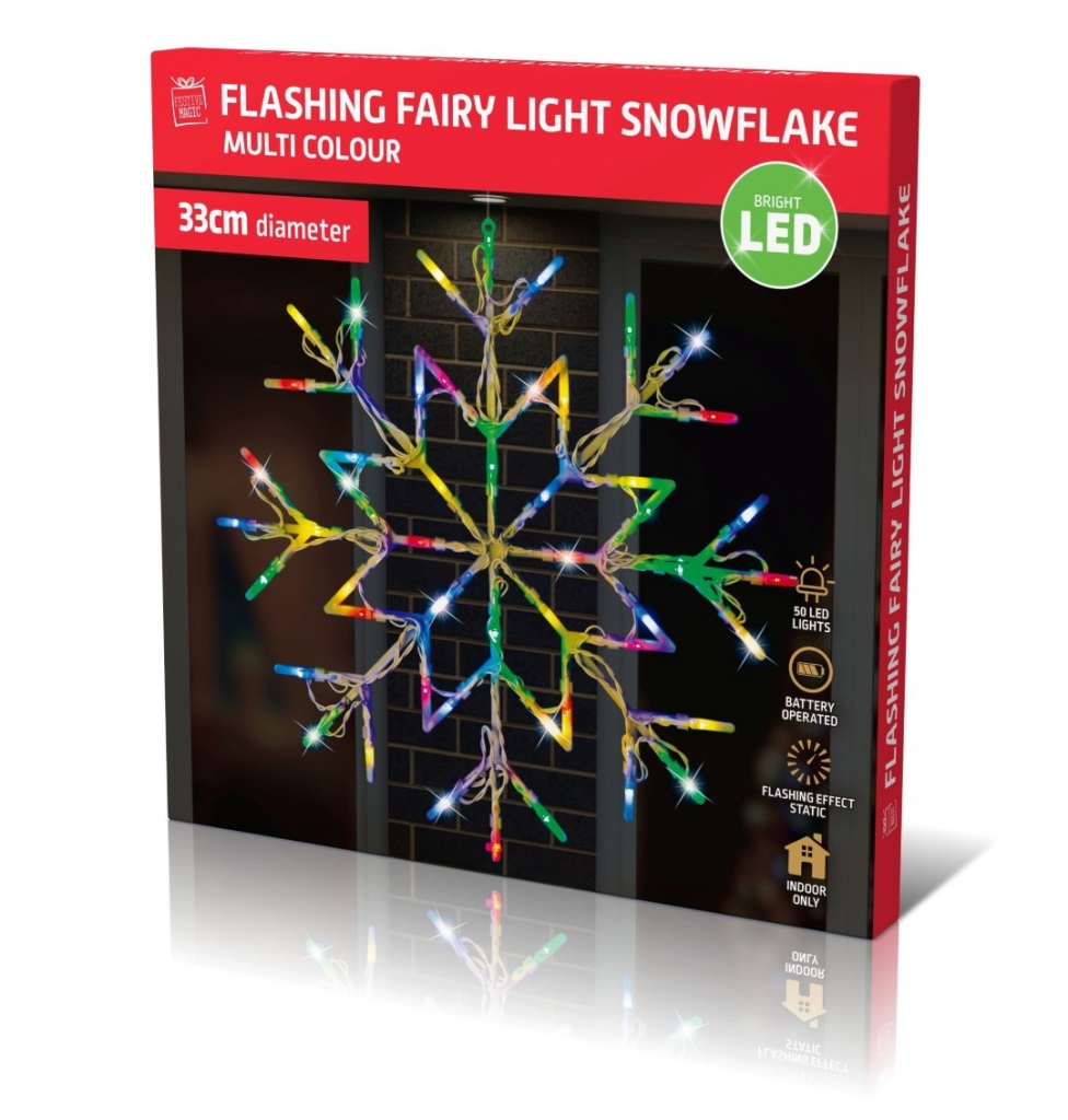Led Snowflake Silhouette Light Multi - Click Image to Close