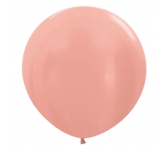 Metallic Solid Rose Gold 24" Latex Balloons 60cm - 3 Pack 3Pc