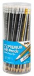 Tiger HB Pencils With Eraser Tip Assorted In A Tub 72 pack