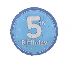 Blue 5 Prism Round Foil Balloon 18
