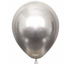 Kalisan 12" Mirror Silver Latex Balloon - 50ct