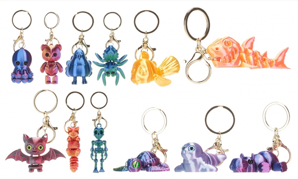 3D Printed Animal With Key Chain Toy - Click Image to Close