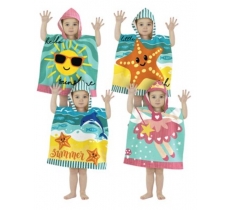 Mini Kids Hooded Poncho Pal Beach, Bath Towels 50x100cm