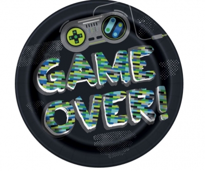 9" Gamer Birthday Plate 8Pcs