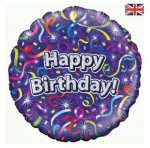 18" Happy Birthday Streamers Holographic