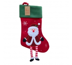 Deluxe Plush Red Santa With Legs Christmas Stocking