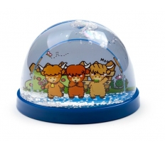 Adoramals Highland Coo Cow Medium Glitter Snow Storm