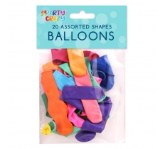 Standard Assorted Shape Balloons 20 Pack