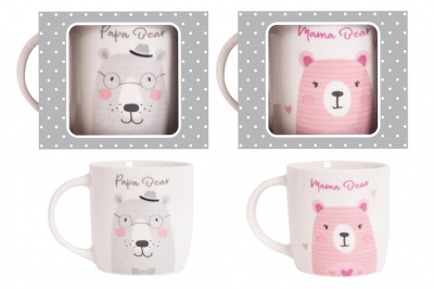 Gift Mug 12oz New Bone China Mummy & Daddy
