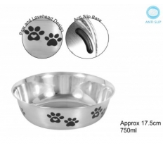 Polished Stainless Steel Pet Bowl 750ml