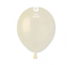 Gemar 5" Pack 50 Latex Balloons Metallic Ivory #058