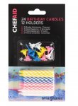 Chef Aid 24 Birthday Candles And 12 Holders