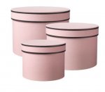 Set Of 3 Hat Boxes Pink