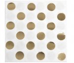 Gold Foil Dot Paper Napkins 16 Pack