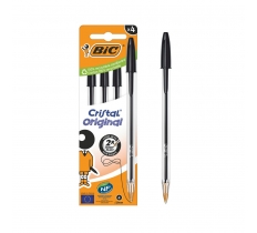 BIC Cristal Original Ballpoint Pen Medium Black Pack Of 4
