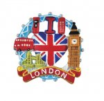 Resin Fridge Magnet- Round London