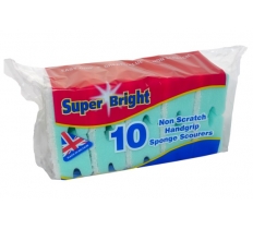 Superbright 10 Pack Handgrip Non Scratch Sponge