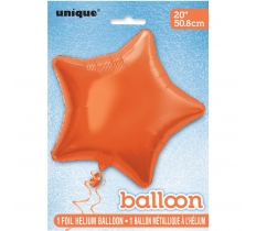 Solid Star Foil Balloon 20" Orange