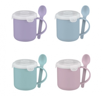 Pastel Microwavable Soup Mug with Spoon
