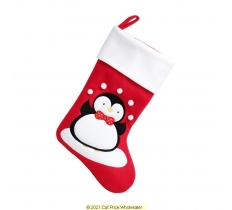 Deluxe Plush Red Penguin & Snowballs Stocking 40cm X 25cm