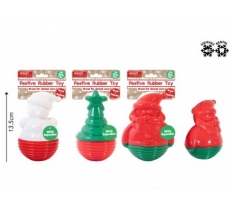 Christmas Festive Squeaky Rubber Dog Toy 3 Assorted