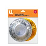 Holographic Bowl Gold & Silver 8 Pack