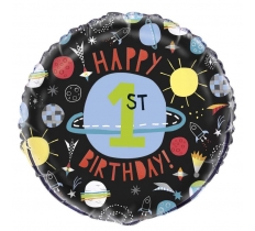 Outer Space Round Foil Balloon 18" Packaged
