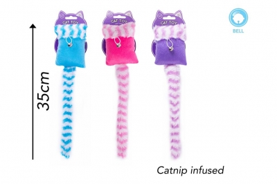 World Of Pets Catnip Plush Cat Toy With Bell ( Assorted )