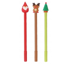 Christmas Activity Novelty Rubber Topper Pen