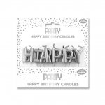 Happy Birthday Silver Metallic Candles