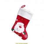 DELUXE PLUSH RED WHITE TOP CUTE SANTA STOCKING 40CM X 25CM