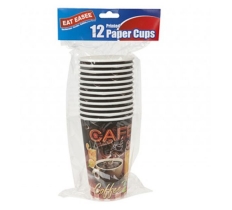 Cafe Design 16oz Paper Cups 12 Pack