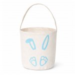 Easter Cotton Bucket Bag With Blue Bunny Print